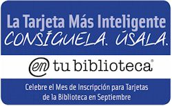 Septiembre es tarjeta de la biblioteca Inscripción Mes