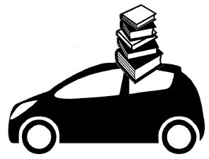 car & books
