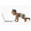 baby and laptop