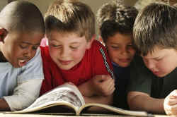 young boys reading