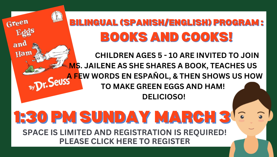 BILINGUAL BOOKS & COOKS CLASS (Spanish/English; ages 5 - 10)