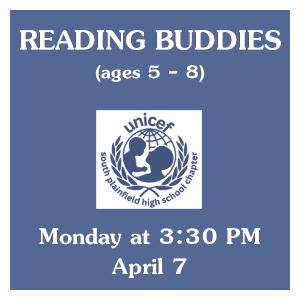 image tile READING BUDDIES (ages 5 - 8) - Monday, April 8 at 3:30 PM, registration is not required