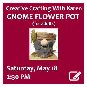 image tile YARN GNOME CRAFT (ages 11+) - Thursday, December 7 at 3:00 PM, registration is not required