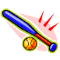 baseball bat and ball